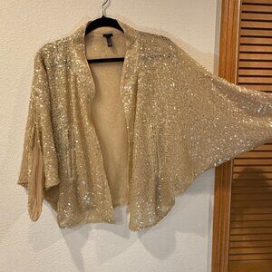 VARNISH Beige Sequin Jacket and/or Cardigan. One Size fits most.